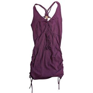 Boho Bodycon flower of life cinch dress in purple Size S